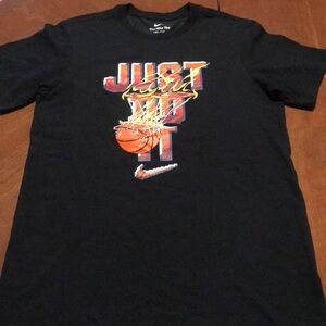 Men’s Nike Tee Dri-Fit Black w/ Just Do It Logo like a game font